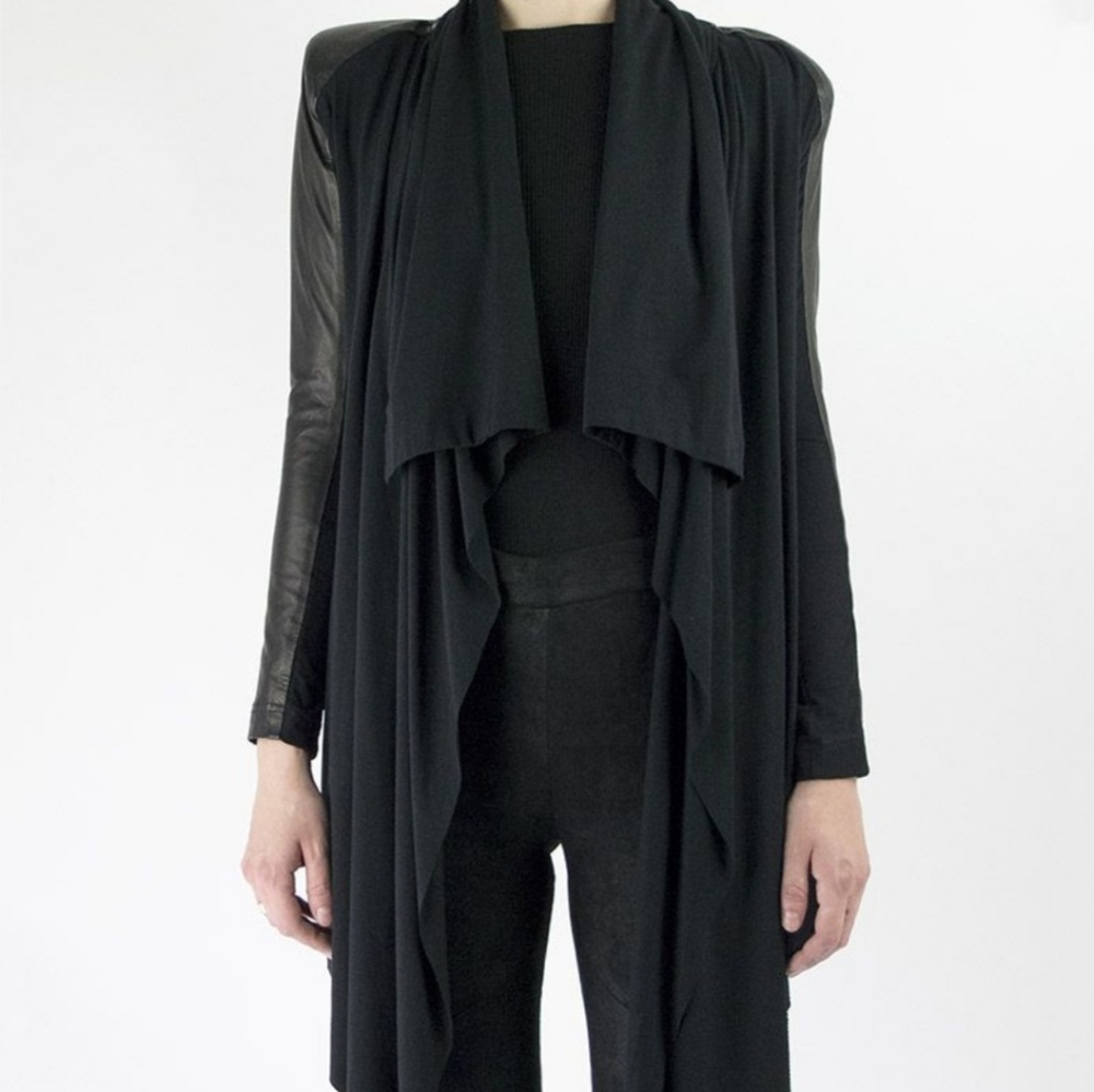 SKINGRAFT "LIZA" LEATHER & JERSEY JACKET
